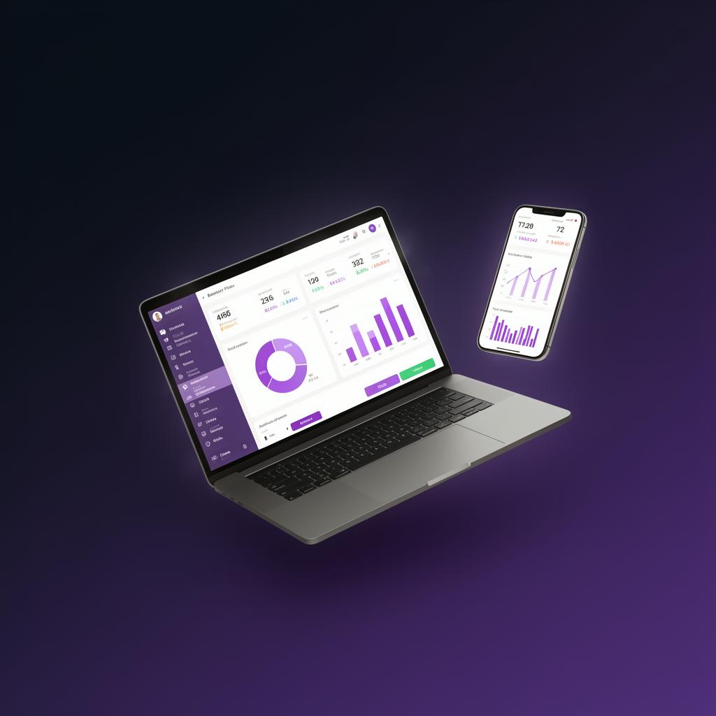 Klarheit 360 Dashboards auf Laptop und Smartphone